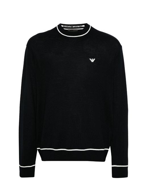 Blue sweater with logo embroidery Emporio Armani | 6D1MXH 1MJLZ.F930